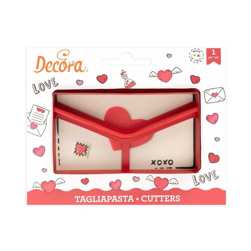 Decora szerelmes levél, műanyag, 11,2×6cm