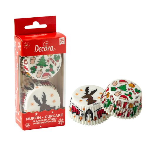 Decora muffin pohár, rénszarvas, 36db