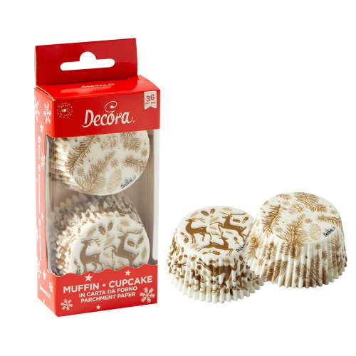 Decora elegáns muffin pohár, Karácsonyi hangulat, 36db