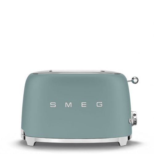 SMEG KENYÉRPIRÍTÓ, 50-es évek retro design, 2 szeletes, 6 fokozat, 3 program, matt smaragdzöld