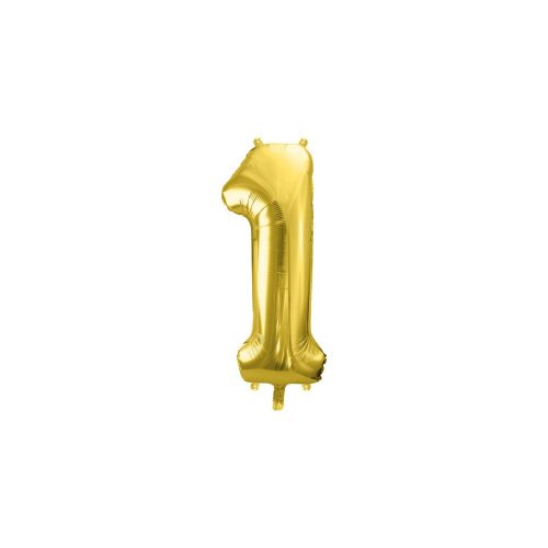 PartyDeco fólia szám lufi, 1, világos arany, 72 cm