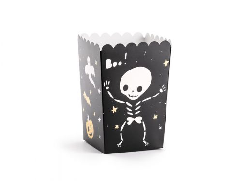 PartyDeco popcorn dobozok, BOO!, 7×7×12,5 cm