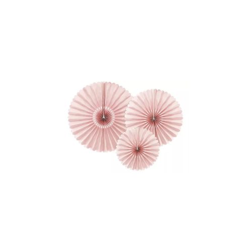 PartyDeco rozetta dekoráció, piszkos rózsaszín, 3db