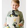 PartyDeco születésnapi lego gyertya, 5, fekete, 6cm