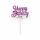 Torta beszúró, topper - Happy birthday (pink), műanyag