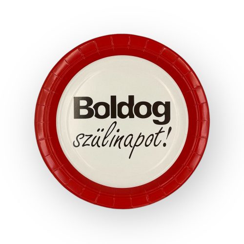 Tányér, papír, Boldog Születésnapot, 23cm, 6db