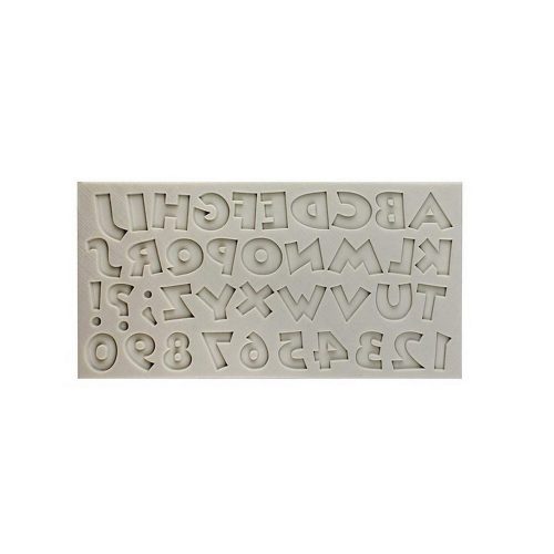 Szám és betű fondant forma, szilikon, 18,9×9,9 cm