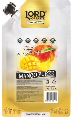 LORD OF TASTE gyümölcspüré, mango, 1kg